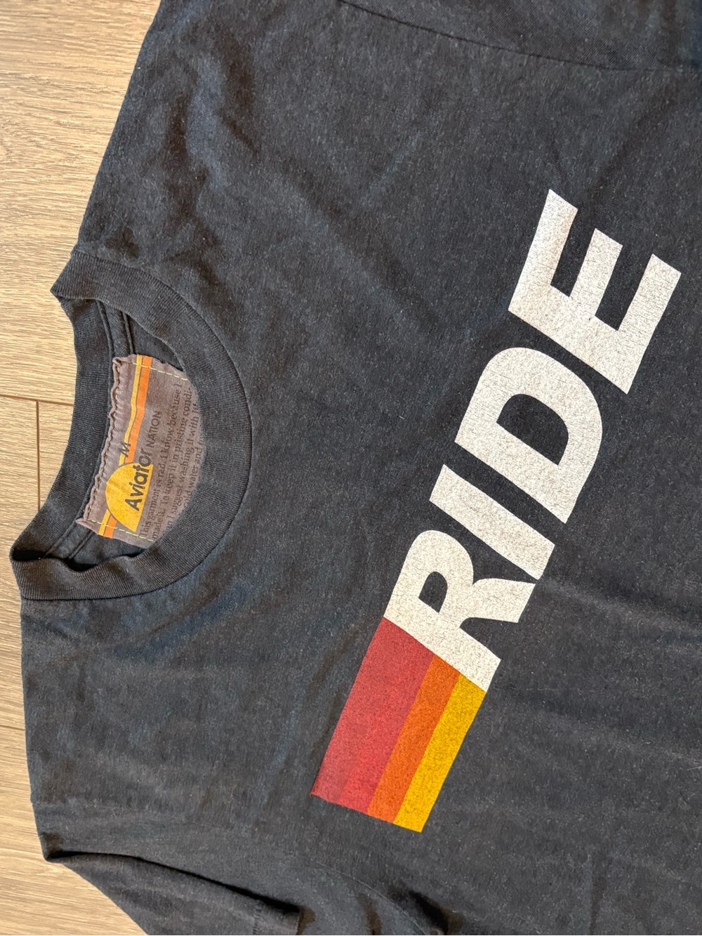 Aviator Nation Unisex RIDE LOGO TEE - CHARCOAL Size Medium - Picture 3 of 4